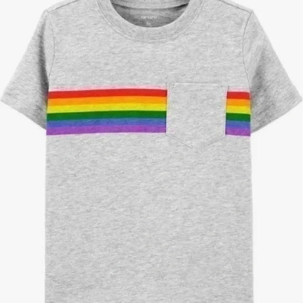 NWT Carter’s, size 24m, short sleeve T-shirt pride rainbow, gray with rainbow